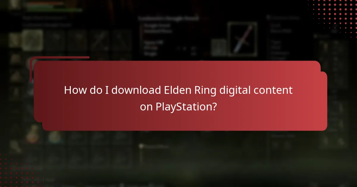 How do I download Elden Ring digital content on PlayStation?