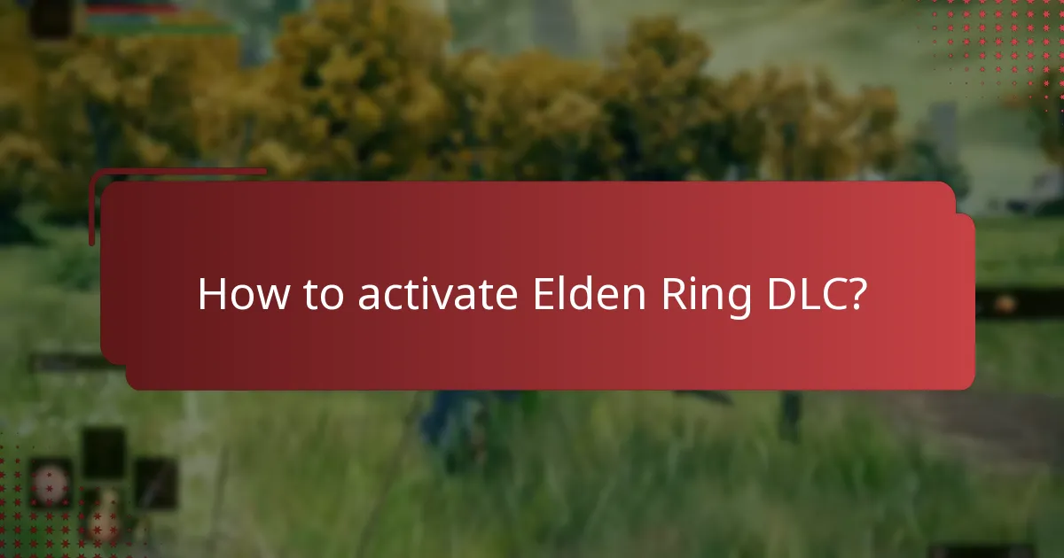 What information is required for Elden Ring DLC activation?