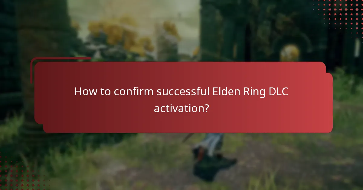 How to confirm successful Elden Ring DLC activation?