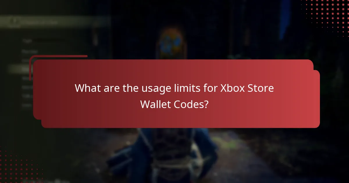 What are the usage limits for Xbox Store Wallet Codes?